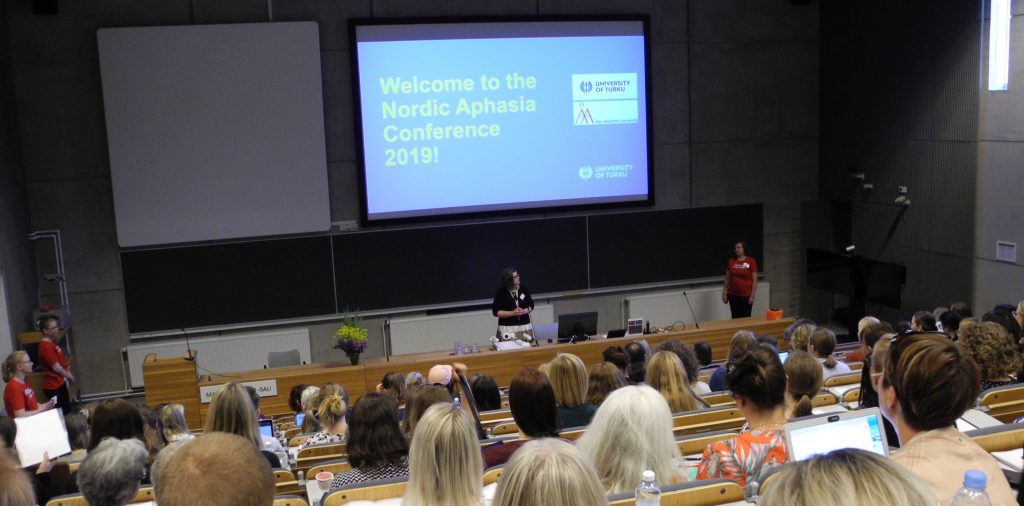 Kati Renvall opening the Nordic Aphasia Conference 2019 in Turku